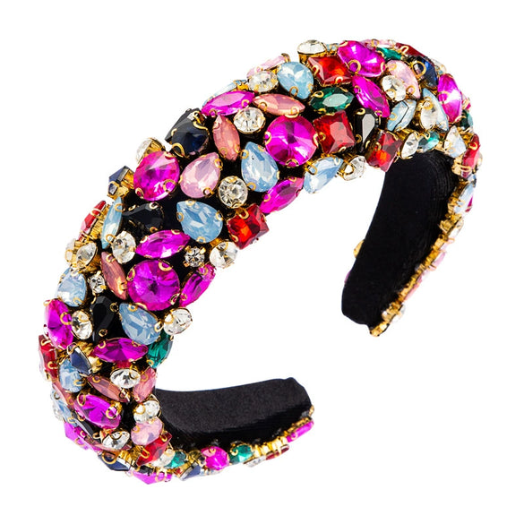 Women's Geometric Flannel Rhinestone Diamond Inlaid Headband
