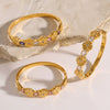 Women's Geometric Floral Zirconset Plated Stainless Steel Bracelet With Simple Versatile Design