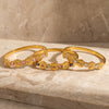 Women's Geometric Floral Zirconset Plated Stainless Steel Bracelet With Simple Versatile Design