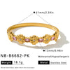 Women's Geometric Floral Zirconset Plated Stainless Steel Bracelet With Simple Versatile Design