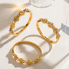 Women's Geometric Floral Zirconset Plated Stainless Steel Bracelet With Simple Versatile Design