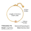 Women's Geometric Flower Bracelet With Zircon Accents Goldplated Stainless Steel Jewelry With Simple Botanical Design