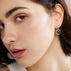 Women's Geometric Flower Earrings With Tourmaline And Zircon Accents Electroplated Copper Fashion Jewelry