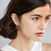 Women's Geometric Flower Earrings With Tourmaline And Zircon Accents Electroplated Copper Fashion Jewelry