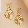 Women's Geometric Flower Statement Stud Earrings With Pleated Texture Zinc Alloy And Ecofriendly Electroplated Finish
