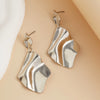 Women's Geometric Flower Statement Stud Earrings With Pleated Texture Zinc Alloy And Ecofriendly Electroplated Finish