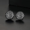 Women's Geometric Flower Stud Earrings With Zircon Inlay And Electroplated Copper Fashion Jewelry