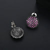 Women's Geometric Flower Stud Earrings With Zircon Inlay And Electroplated Copper Fashion Jewelry