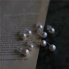 Women's Geometric Freshwater Pearl Stud Earrings With Silver Needle Small Retro Elegant Graceful Design