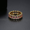 Women's Geometric Full Zircon Ring In Electroplated Copper Fashion Jewelry Statement Accessory