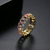 Women's Geometric Full Zircon Ring In Electroplated Copper Fashion Jewelry Statement Accessory