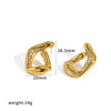 Women's Geometric G Shaped Diamond Studded Earrings In Stainless Steel With Real Gold Plating Stylish Fade Resistant Fashion Jewelry