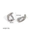 Women's Geometric G Shaped Diamond Studded Earrings In Stainless Steel With Real Gold Plating Stylish Fade Resistant Fashion Jewelry