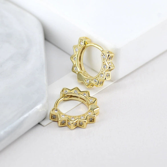 Women's Geometric Gear Earrings With Silver Needle And Copper Electroplated Street Punk Fashion Jewelry