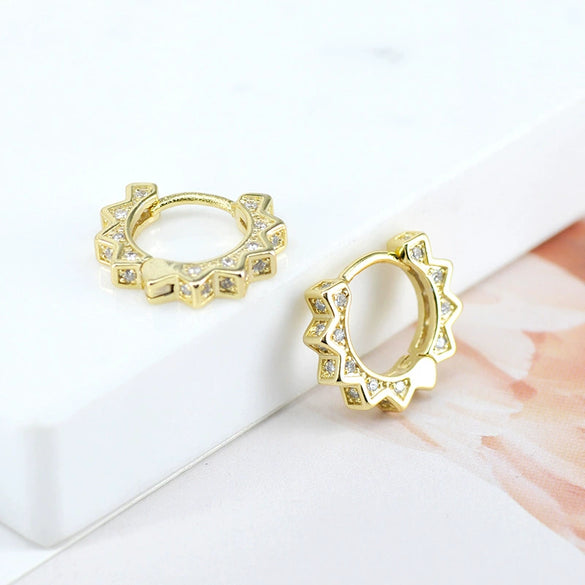 Women's Geometric Gear Earrings With Silver Needle And Copper Electroplated Street Punk Fashion Jewelry