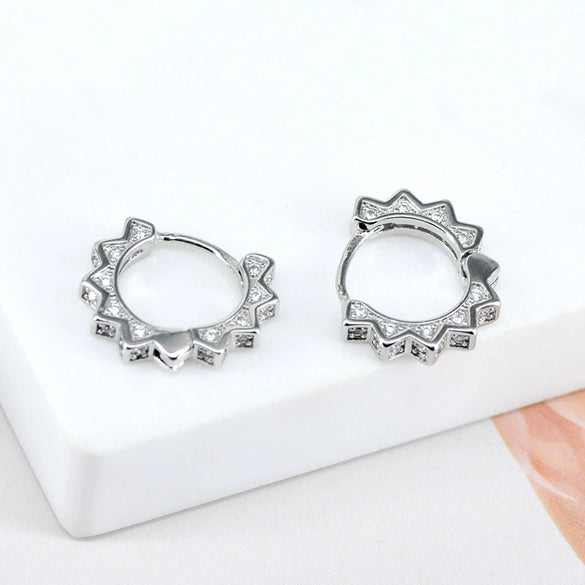 Women's Geometric Gear Earrings With Silver Needle And Copper Electroplated Street Punk Fashion Jewelry