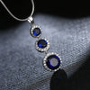 Women's Geometric Gem Pendant Necklace With Snake Bone Chain Natural Style Mixed Gem Inlay Precious Stone Setting