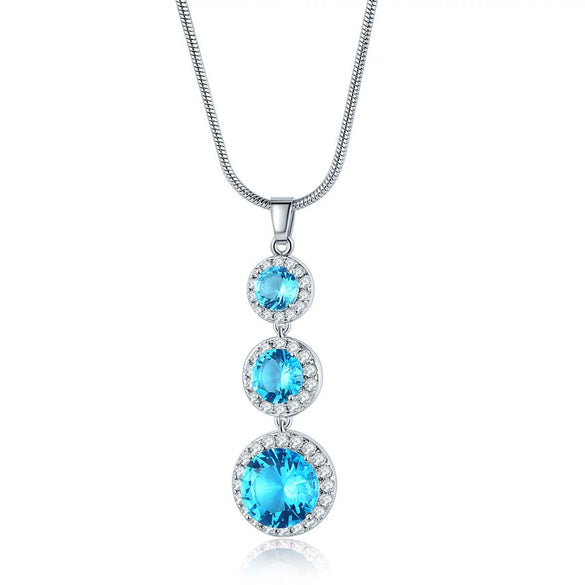Women's Geometric Gem Pendant Necklace With Snake Bone Chain Natural Style Mixed Gem Inlay Precious Stone Setting