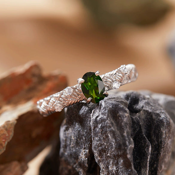 Women's Geometric Gem Set S925 Sterling Silver Ring