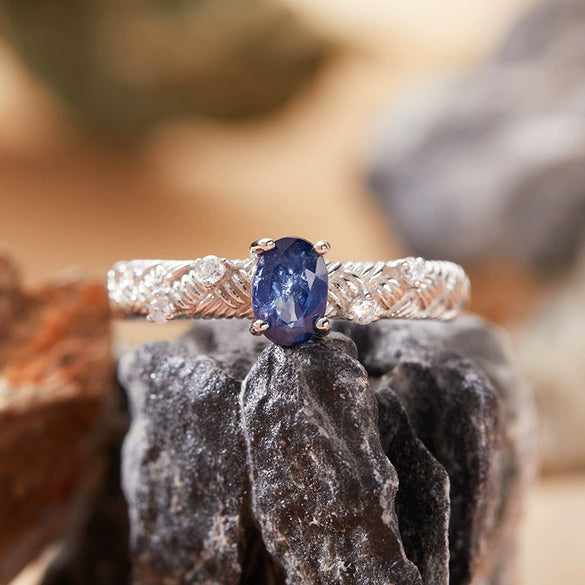 Women's Geometric Gem Set S925 Sterling Silver Ring