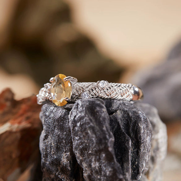 Women's Geometric Gem Set S925 Sterling Silver Ring