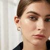 Women's Geometric Glass Bead Earrings With Electroplated Copper Design Elegant Fashion Jewelry