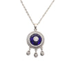 Women's Geometric Glass Glaze Evil Eye Necklace With Mixed Gem Inlay And Ball Chain Natural Style Clavicle Chain Jewelry
