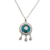 Women's Geometric Glass Glaze Evil Eye Necklace With Mixed Gem Inlay And Ball Chain Natural Style Clavicle Chain Jewelry
