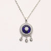 Women's Geometric Glass Glaze Evil Eye Necklace With Mixed Gem Inlay And Ball Chain Natural Style Clavicle Chain Jewelry