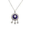 Women's Geometric Glass Glaze Evil Eye Necklace With Mixed Gem Inlay And Ball Chain Natural Style Clavicle Chain Jewelry