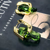 Women's Geometric Glass Glaze Stud Earrings With 925 Silver Posts Electroplated Retro Personal Style Ear Jewelry