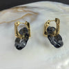 Women's Geometric Glass Glaze Stud Earrings With 925 Silver Posts Electroplated Retro Personal Style Ear Jewelry