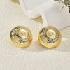 Women's Geometric Gold Tone Electroplated Metal Statement Earrings With Stainless Steel Ear Posts Light Luxury Fashion Jewelry