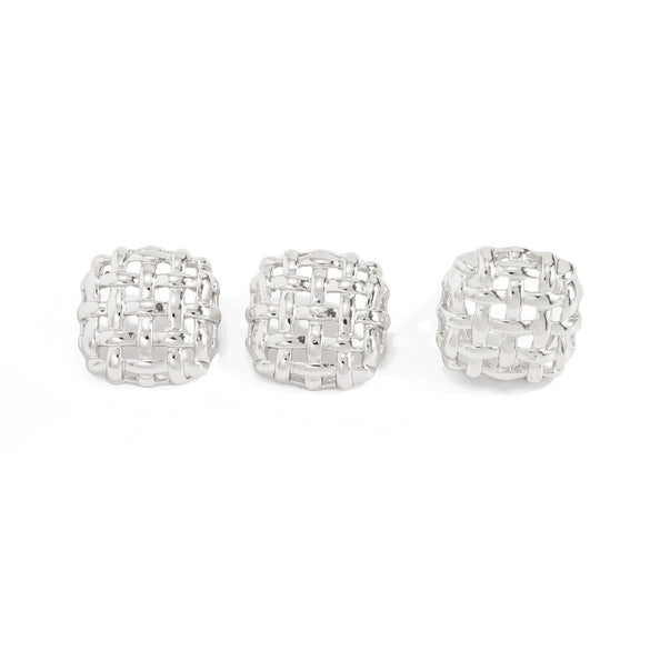 Women's Geometric Goldplated Alloy Earring And Ring Set With Hollow Mesh Square Earrings