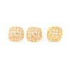 Women's Geometric Goldplated Alloy Earring And Ring Set With Hollow Mesh Square Earrings