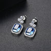 Women's Geometric Gradient Colorful Imitation Tourmaline Earrings Copper Fashion Jewelry Elegant Original Design