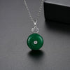 Women's Geometric Green Chalcedony Pendant Necklace With Zircon Details Electroplated Copper Retro Fashion Jewelry