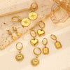 Women's Geometric Heart Oval Pendant Earrings Electroplated Jewelry Fashion Simple Versatile