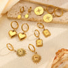 Women's Geometric Heart Oval Pendant Earrings Electroplated Jewelry Fashion Simple Versatile