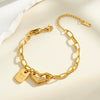 Women's Geometric Heart Pattern Stainless Steel Bracelet With 18K Vacuum Electroplating Simple Fashion Jewelry