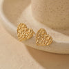 Women's Geometric Heart Pattern Stainless Steel Stud Earrings With 18K Vacuum Plated Finish