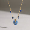 Women's Geometric Heart Pendant Necklace Stainless Steel Chain With Vacuum Pvd Gold Plating And Lobster Clasp
