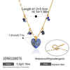 Women's Geometric Heart Pendant Necklace Stainless Steel Chain With Vacuum Pvd Gold Plating And Lobster Clasp
