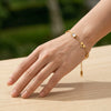Women's Geometric Heart Stainless Steel Bracelet With Vacuum Gold Plated Finish And Zircon Accent