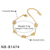 Women's Geometric Heart Stainless Steel Bracelet With Vacuum Gold Plated Finish And Zircon Accent