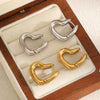 Women's Geometric Heart Stainless Steel Earrings With 18K Gold Vacuum Electroplating