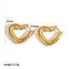 Women's Geometric Heart Stainless Steel Earrings With 18K Gold Vacuum Electroplating