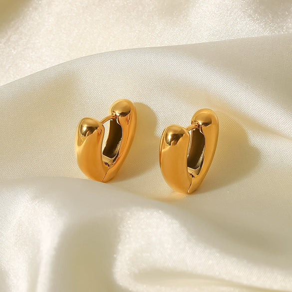 Women's Geometric Heart Stainless Steel Electroplated Earrings