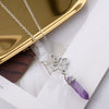 Women's Geometric Hexagon Stone Pendant Necklace With Electroplated Alloy Pendant And Water Wave Chain