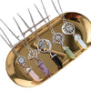 Women's Geometric Hexagon Stone Pendant Necklace With Electroplated Alloy Pendant And Water Wave Chain